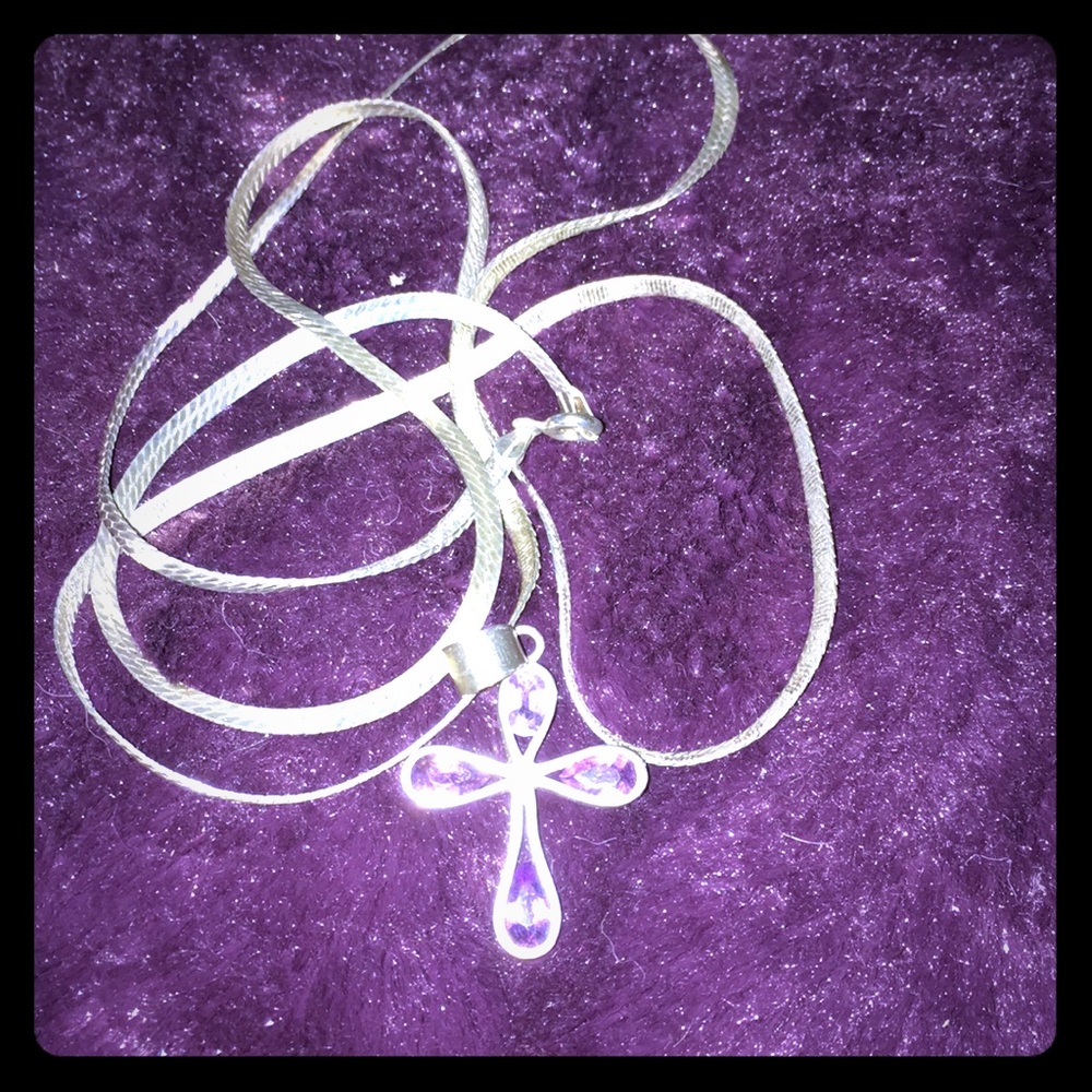 Sterling Silver and Amethyst pendent necklace